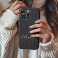 Modern Minimalist Monogram Grey