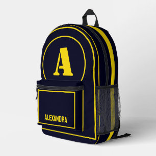 Modern Minimalist Monogram Initial, Birthday gift Printed Backpack