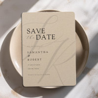 Modern Minimalist Monogram Kraft Wedding