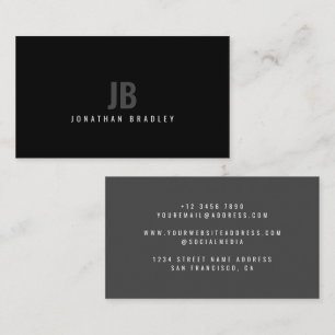 Modern Minimalist Monogram Logo Professional Business Card