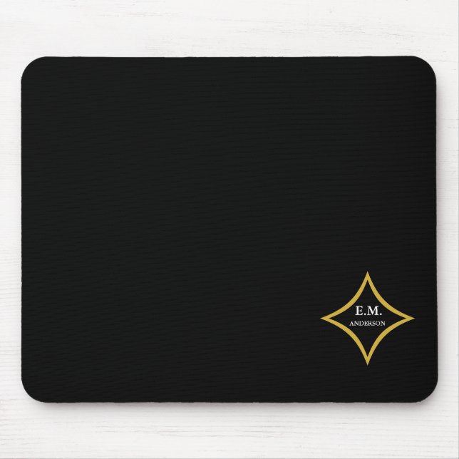 Modern Minimalist Monogram Mouse Mat (Front)