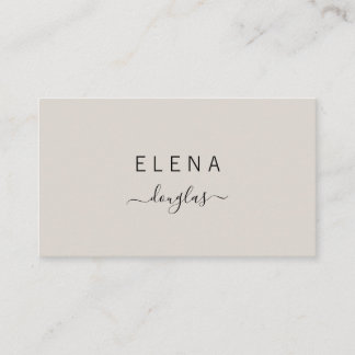Modern Minimalist Monogram Neutral Profession Business Card