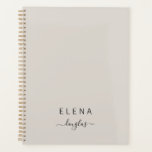 Modern Minimalist Monogram Neutral Script Planner<br><div class="desc">Customised simple minimalistic elegant monogram notebook in neutral colour.  Suitable for small business,  home office,  corporate or independant business professionals,  school.</div>