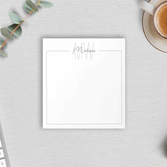 Modern Minimalist Monogram Notepad (Modern Minimalist Monogram Notepad by MINTIC DESIGN STUDIO)