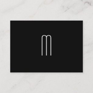 Modern Minimalist Monogram on Black Business Card