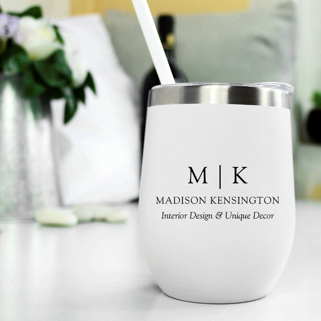 Modern Minimalist Monogram or Add Logo Business (Customize to change text size, color or text style.)