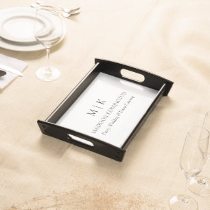 Modern Minimalist Monogram or Add Logo Business Serving Tray