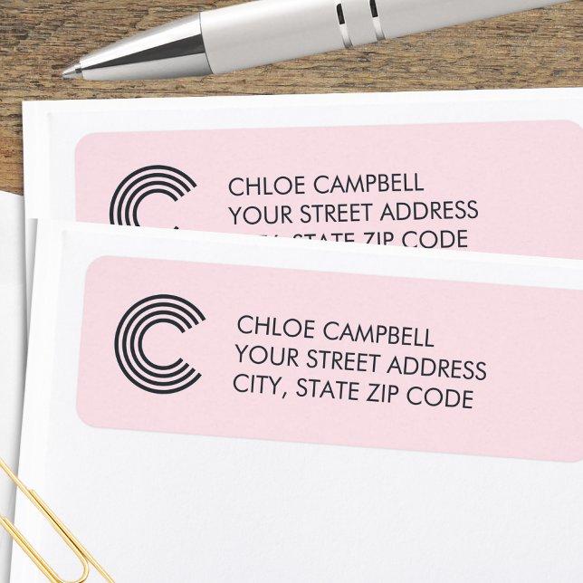 Modern Minimalist Monogram Pink Grey (Creator Uploaded)