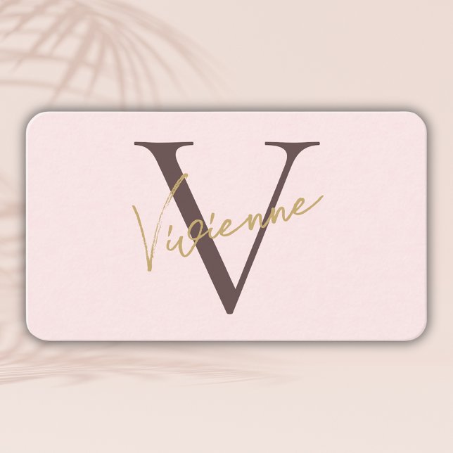 Modern Minimalist Monogram Professional Rounded Business Card (Creator Uploaded)