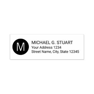 Modern Minimalist Monogram Return Address Self-inking Stamp