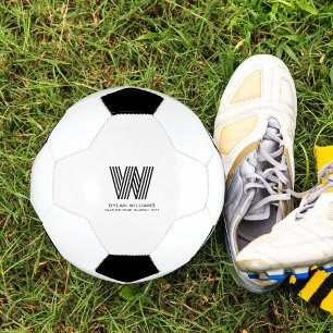 Modern Minimalist Monogram Soccer Ball