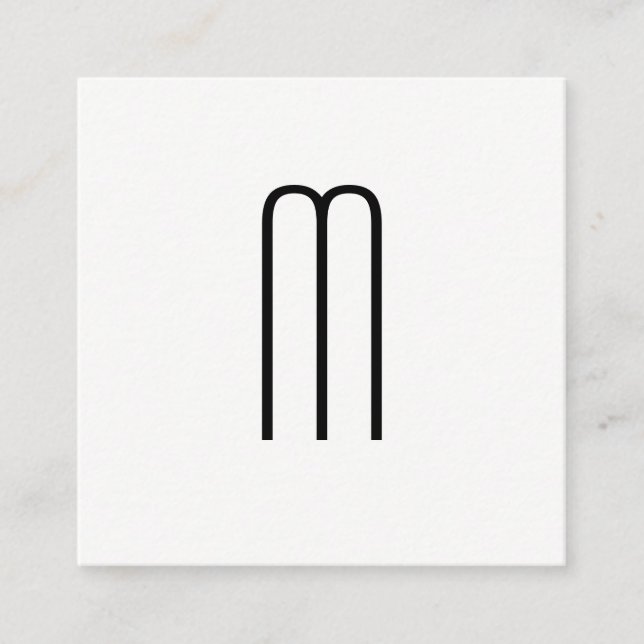 Modern Minimalist Monogram Square Business Card (Front)