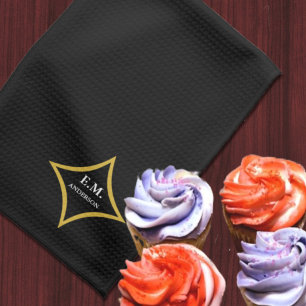 Modern Minimalist Monogram Tea Towel