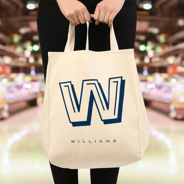 Modern Minimalist Monogram Tote Bag (Creator Uploaded)