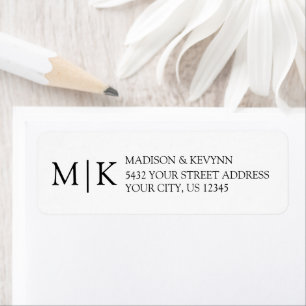 Modern Minimalist Monogram Wedding Address