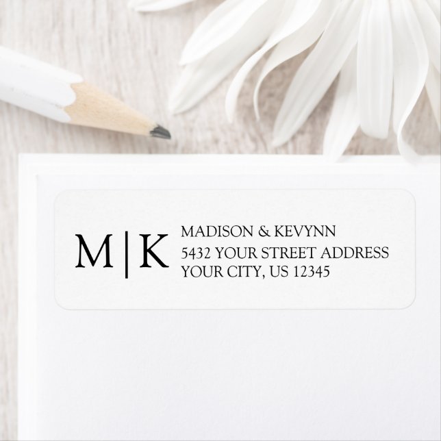 Modern Minimalist Monogram Wedding Address (Insitu)