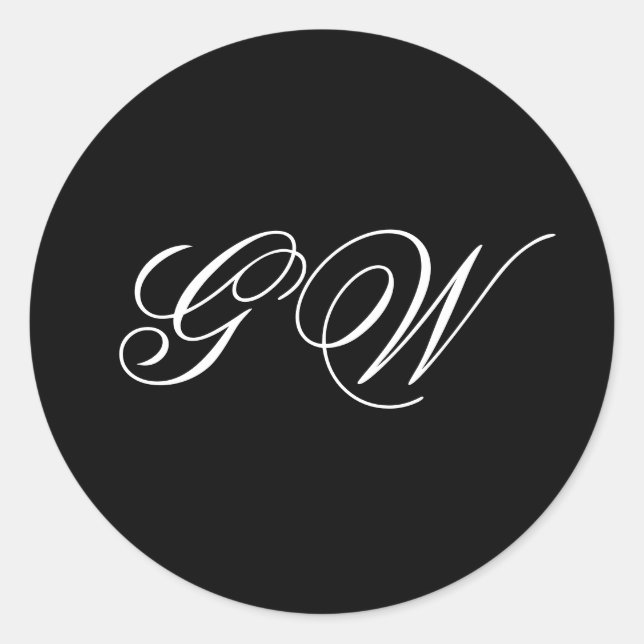 Modern Minimalist Monogram Wedding Classic Round Sticker (Front)