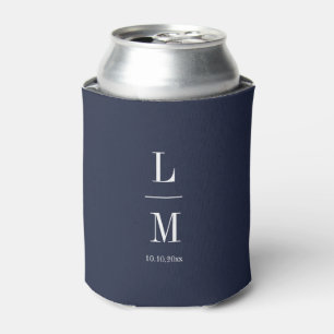 Modern Minimalist Monogram Wedding Elegant Names Can Cooler