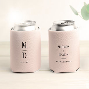 Modern Minimalist Monogram Wedding Elegant Names Can Cooler