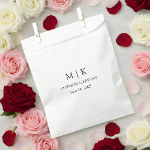 Modern Minimalist Monogram Wedding Favour Bags
