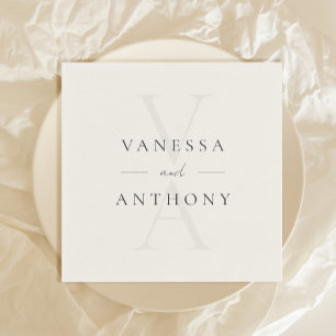 Modern Minimalist Monogram Wedding Napkin
