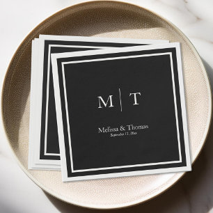 Modern Minimalist Monogram Wedding Napkins