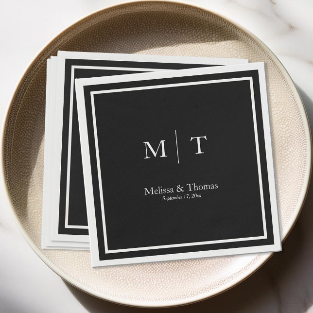 Modern Minimalist Monogram Wedding Napkins (Creator Uploaded)