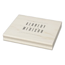 Modern Minimalist Monogram Wedding Rubber Stamp