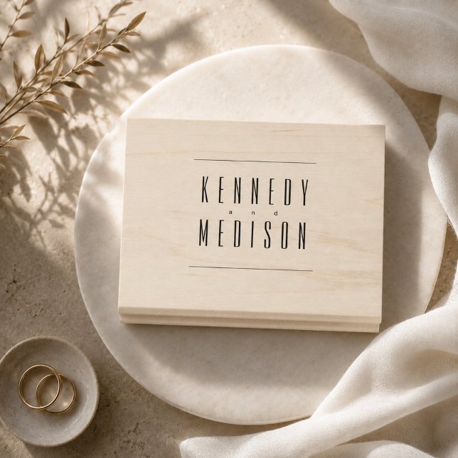 Modern Minimalist Monogram Wedding Rubber Stamp (Creator Uploaded)