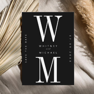 Modern Minimalist Monogram Wedding Save The Date
