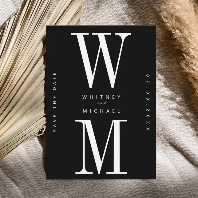 Modern Minimalist Monogram Wedding Save The Date (Creator Uploaded)