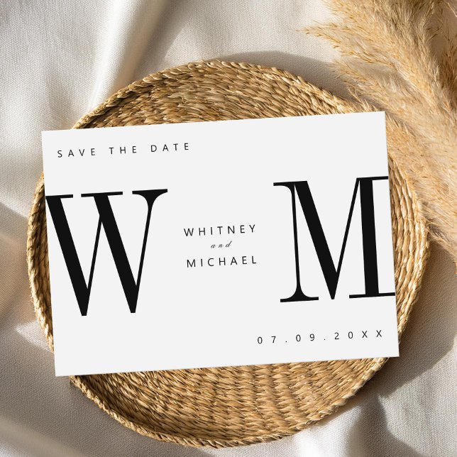 Modern Minimalist Monogram Wedding Save The Date (Creator Uploaded)