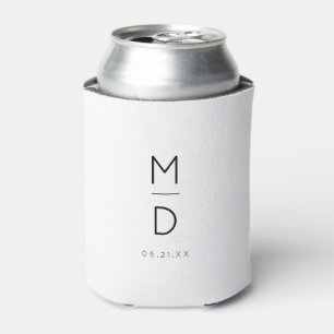 Modern Minimalist Monogram Wedding Simple Names Can Cooler