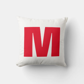 Modern Minimalist Monogram White Red Cushion