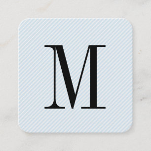 Modern Minimalist Monogram with Stripes Square Business Card