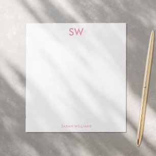 Modern Minimalist Monogrammed Stationery Notepad