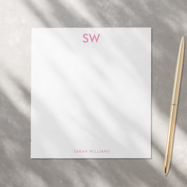 Modern Minimalist Monogrammed Stationery Notepad (Creator Uploaded)