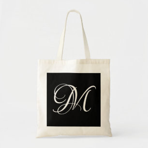 Modern Minimalist Monogrammed Wedding Tote Bag