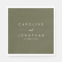 Modern Minimalist Moss Green Custom Wedding