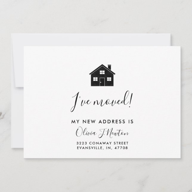 Modern Minimalist Moving Announcement Card (Front)