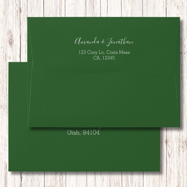 Modern Minimalist Mughal Green Pre-addressed Envelope (Creator Uploaded)