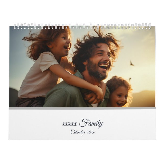 Modern Minimalist Multi Photo Family Memories  Calendar (Cover)