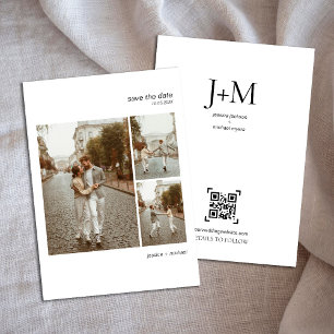 Modern Minimalist Multi-Photo Wedding Save The Date