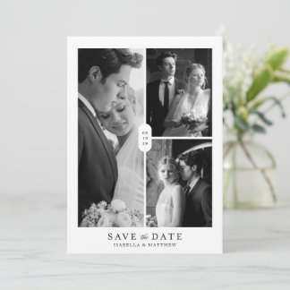 Modern Minimalist Multi Photo Wedding Save The Date