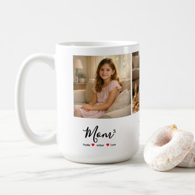 Modern Minimalist Mum Custom Photo & Name Keepsake Coffee Mug (With Donut)