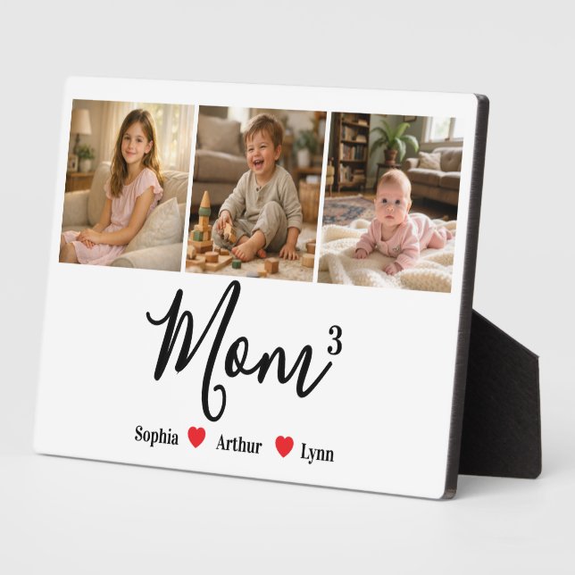 Modern Minimalist Mum Custom Photo & Name Keepsake Plaque (Side)