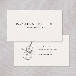 Modern Minimalist Music Teacher  Business Card