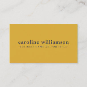 Modern Minimalist Mustard Yellow Grey Text Custom  Business Card