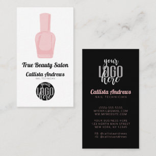 Modern Minimalist Nail Polish Logo Nail Technician Business Card