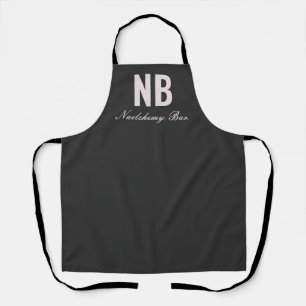 Modern Minimalist Nail Salon Custom Staff Black Apron